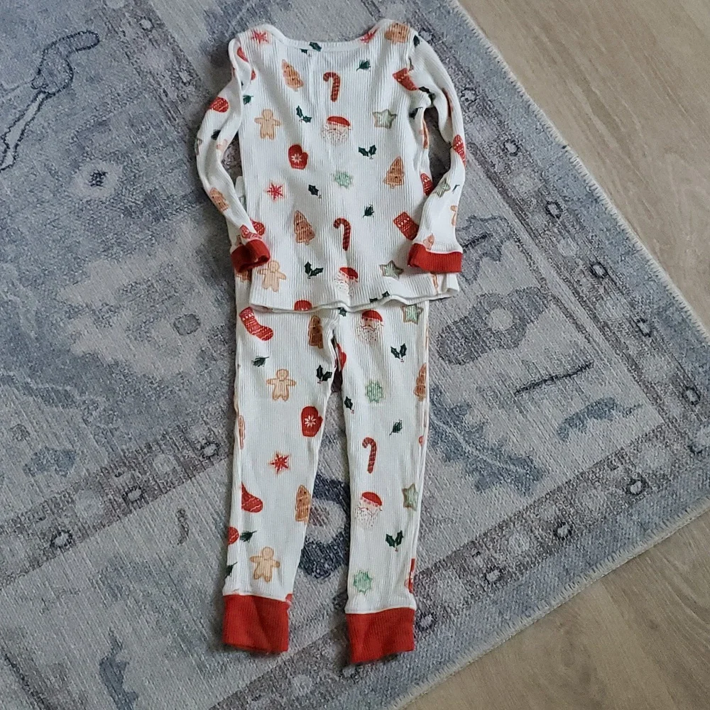 Angel Dear Kids Unisex Waffle Knit Christmas Cookie Long Johns Pajamas Sz3T